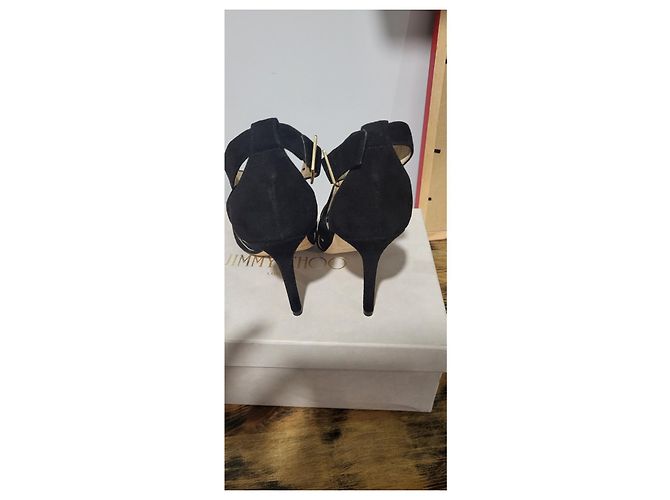 Jimmy Choo Sandali LOTTIE in pelle restituita Mis 37 Nero - vista 5