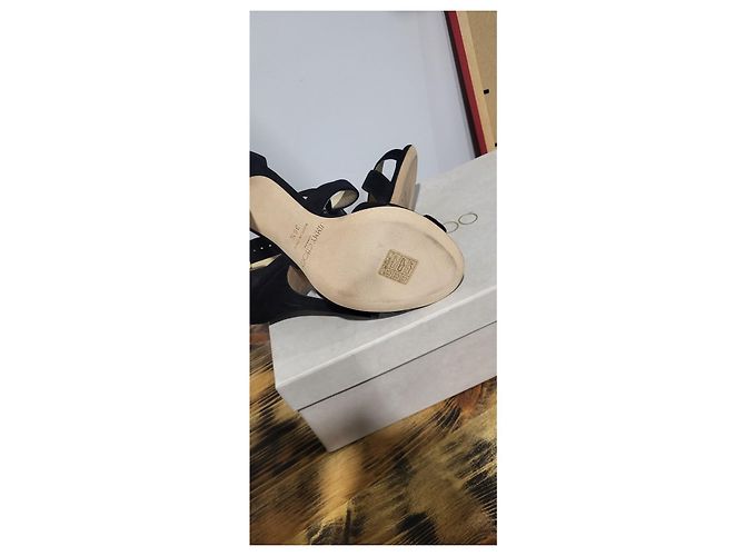 Jimmy Choo Sandali LOTTIE in pelle restituita Mis 37 Nero - vista 6