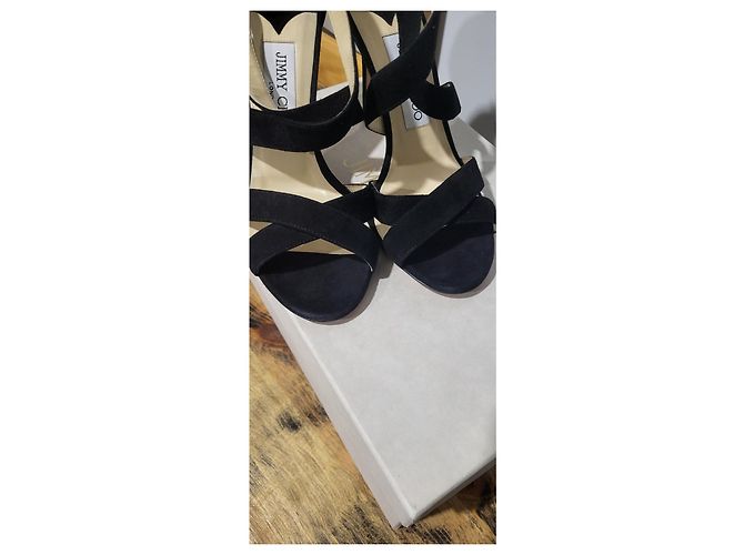 Jimmy Choo Sandali LOTTIE in pelle restituita Mis 37 Nero - vista 7