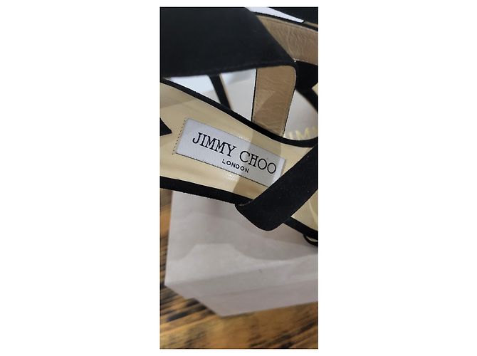 Jimmy Choo Sandali LOTTIE in pelle restituita Mis 37 Nero - vista 8