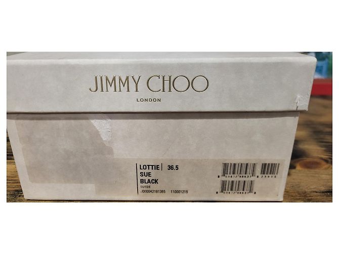 Jimmy Choo Sandali LOTTIE in pelle restituita Mis 37 Nero - vista 9