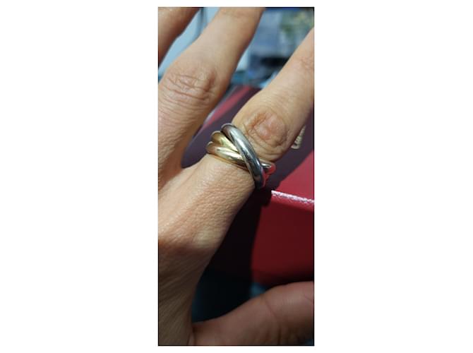 Cartier Trinity Große Modellgröße 57 - Gewicht 12,23 grs Silber Golden - Ansicht 2