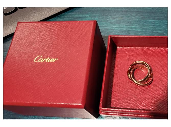 Cartier Trinity Große Modellgröße 57 - Gewicht 12,23 grs Silber Golden - Ansicht 5