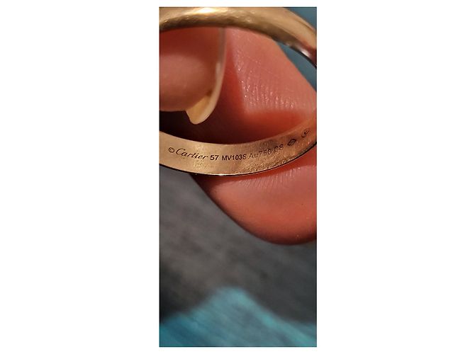 Cartier Trinity Große Modellgröße 57 - Gewicht 12,23 grs Silber Golden - Ansicht 7