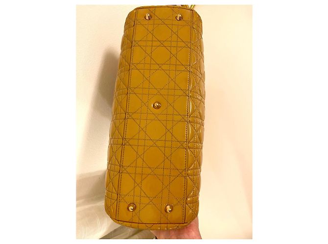 Borsa morbida Christian Dior grande gialla D'oro Giallo Sabbia Senape - vista 4