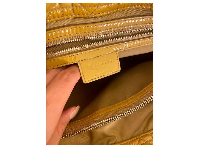 Borsa morbida Christian Dior grande gialla D'oro Giallo Sabbia Senape - vista 8
