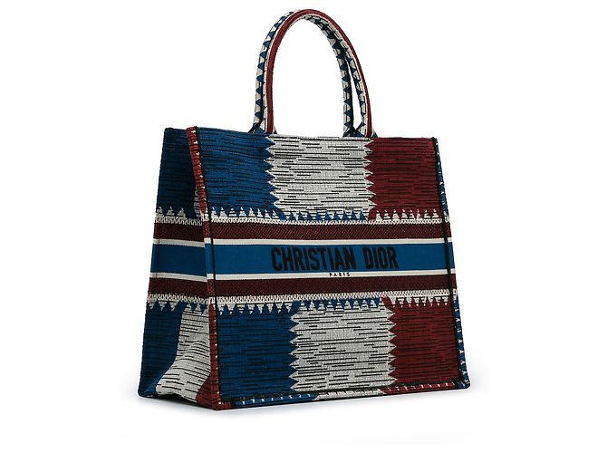 Book Tote Borsa per libri grande con bandiera francese Dior blu - vista 2