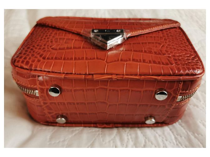 Bolso Barbara The Kooples de piel efecto cocodrilo marrón naranja - vista 10