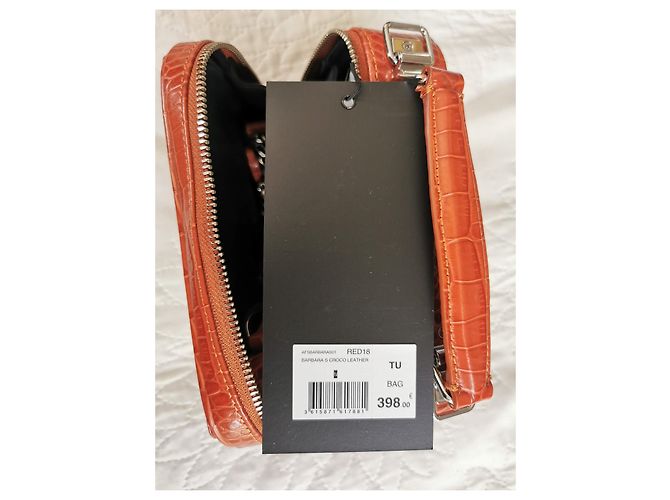 Bolso Barbara The Kooples de piel efecto cocodrilo marrón naranja - vista 15