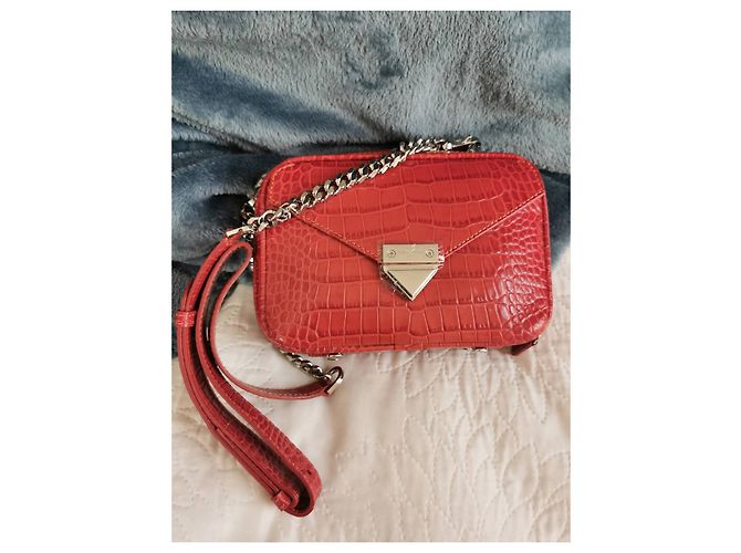 Bolso Barbara The Kooples de piel efecto cocodrilo marrón naranja - vista 16