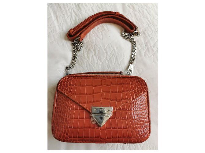 Bolso Barbara The Kooples de piel efecto cocodrilo marrón naranja - vista 18