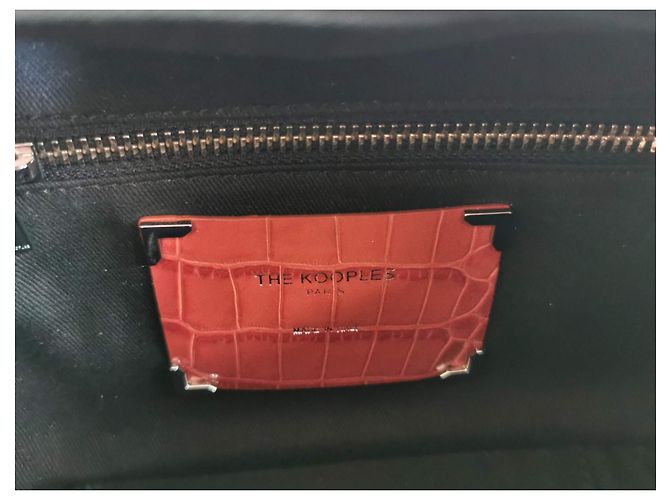 Bolso Barbara The Kooples de piel efecto cocodrilo marrón naranja - vista 5