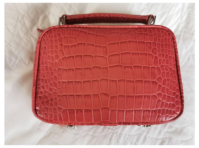 Bolso Barbara The Kooples de piel efecto cocodrilo marrón naranja - vista 6