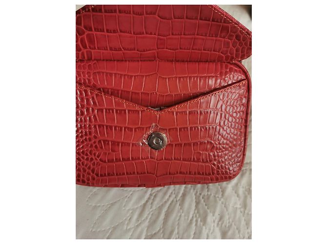 Bolso Barbara The Kooples de piel efecto cocodrilo marrón naranja - vista 7