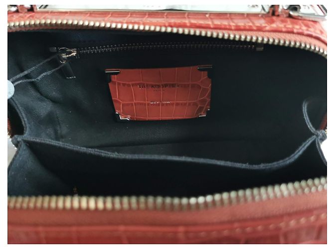 Bolso Barbara The Kooples de piel efecto cocodrilo marrón naranja - vista 8