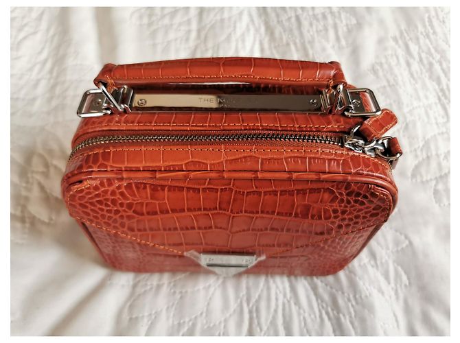 Bolso Barbara The Kooples de piel efecto cocodrilo marrón naranja - vista 9