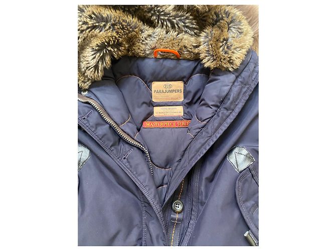 Giacca Parajumpers in pelliccia blu navy - vista 4