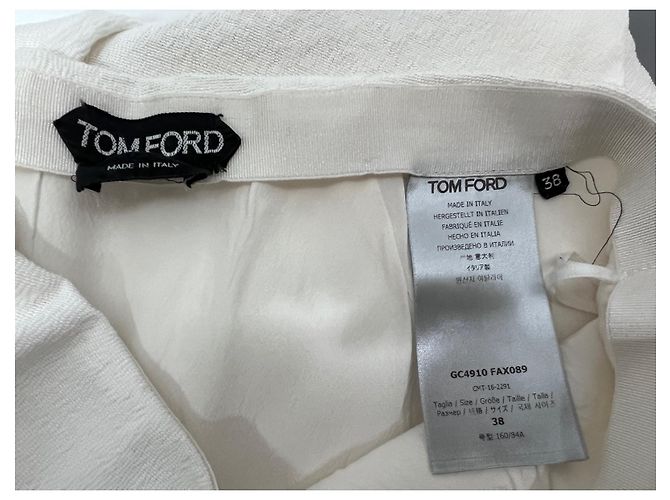 Falda lápiz blanca Tom Ford de viscosa Blanco - vista 4
