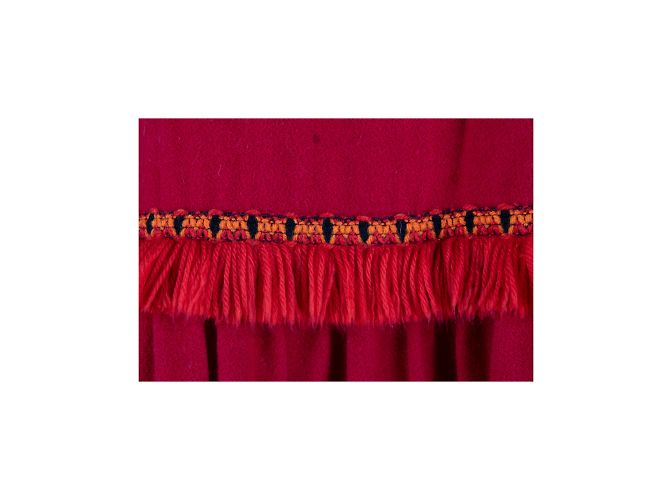 Yves Saint Laurent Vintage Smockkleid mit Fransen Rot - Ansicht 5