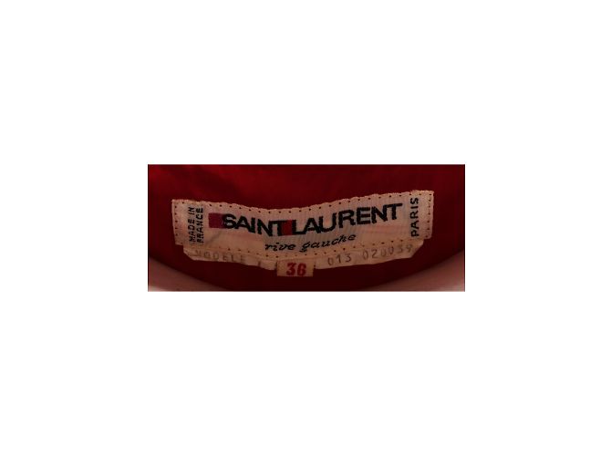 Yves Saint Laurent Vintage Smockkleid mit Fransen Rot - Ansicht 7