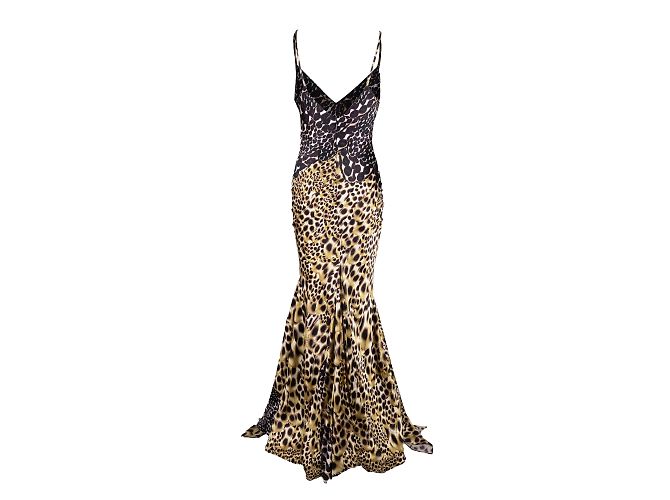 Roberto Cavalli Vestido Largo Estampado Animal Multicolor - vista 2