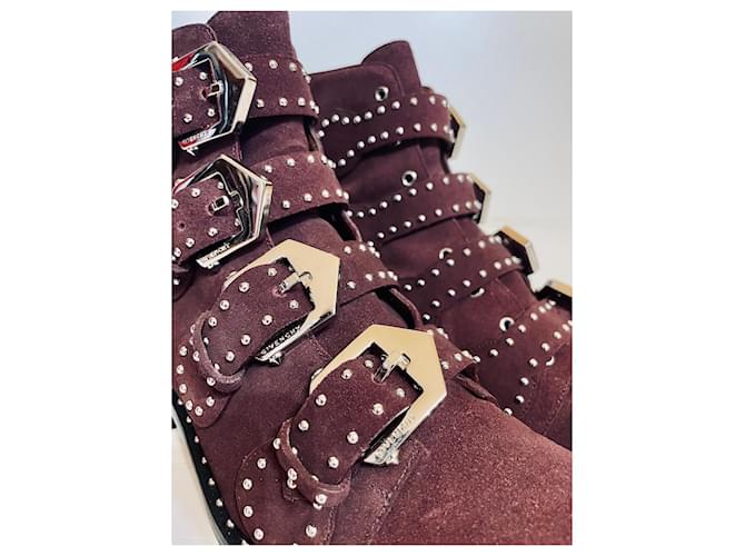 Botines Elegant Studs Givenchy cuero rojo oscuro Burdeos - vista 2
