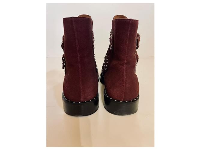 Botines Elegant Studs Givenchy cuero rojo oscuro Burdeos - vista 4