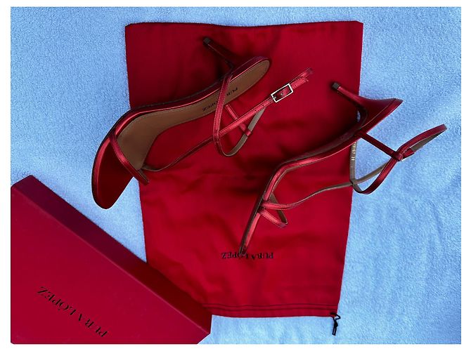 Pura Lopez Décolleté Napa Met Corallo Rosso - vista 4