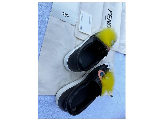 Fendi Calf Fox Sneaker Schwarz Leder 36 - Ansicht 2
