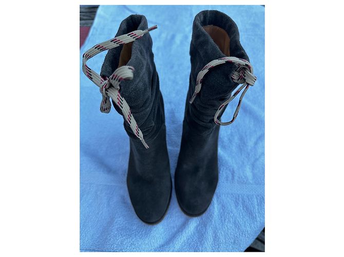 Botines See by Chloé Maru de ante marrón oscuro - vista 4