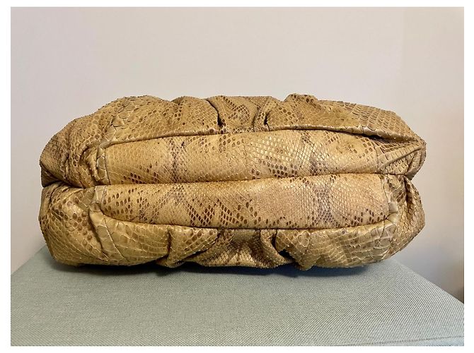 Dior Jazzclub-Tasche in Python (Begrenzte Auflage) Beige Gold hardware - Ansicht 4