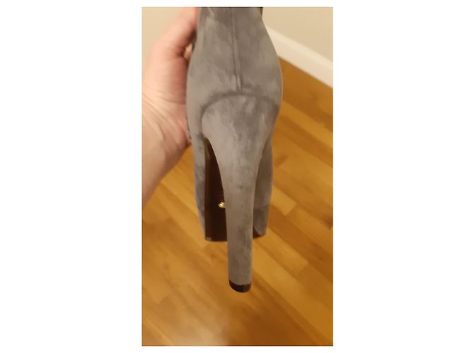 Botas Sergio Rossi en gamuza gris - vista 4