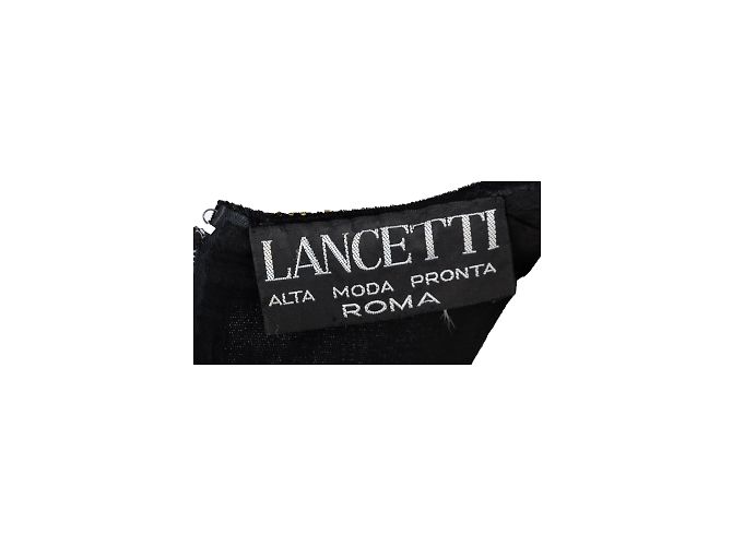 Lancetti Vintage-Kleid aus Schimmer und Samt Schwarz - Ansicht 8