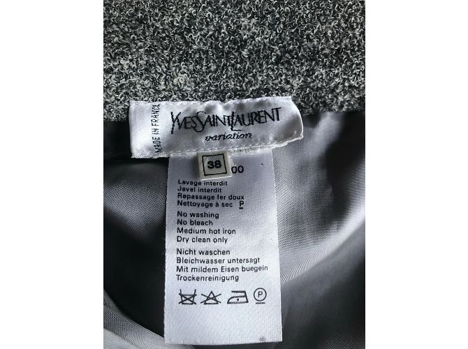 YVES SAINT LAURENT Gonne T.fr 36 WOOL Grigio - vista 12