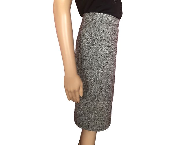YVES SAINT LAURENT Gonne T.fr 36 WOOL Grigio - vista 3