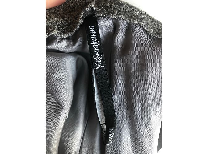 YVES SAINT LAURENT Gonne T.fr 36 WOOL Grigio - vista 9