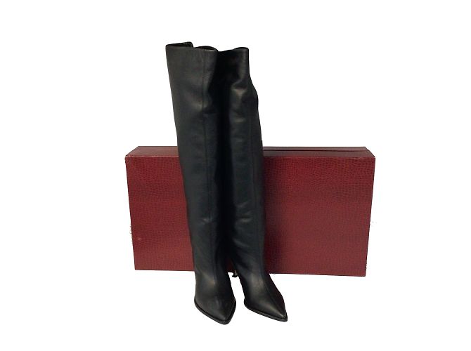 Tamara Mellon Tabitha Simmons Trinity negra hasta la rodilla 75 Botas de piel de napa Negro - vista 8
