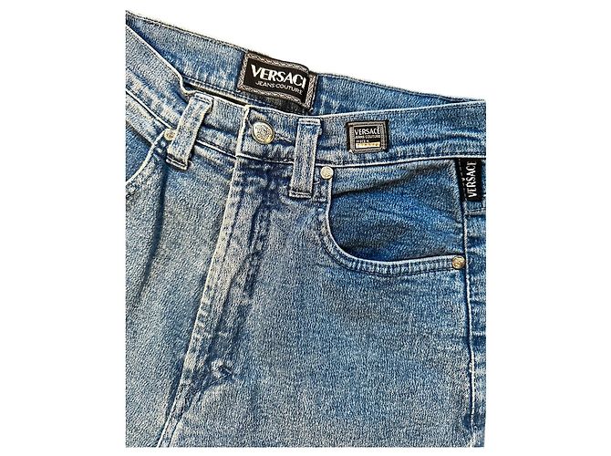 Jeans Slim Versace Blu in Cotone Taglia 34 - vista 2