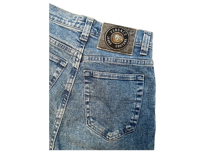 Jeans Slim Versace Blu in Cotone Taglia 34 - vista 4