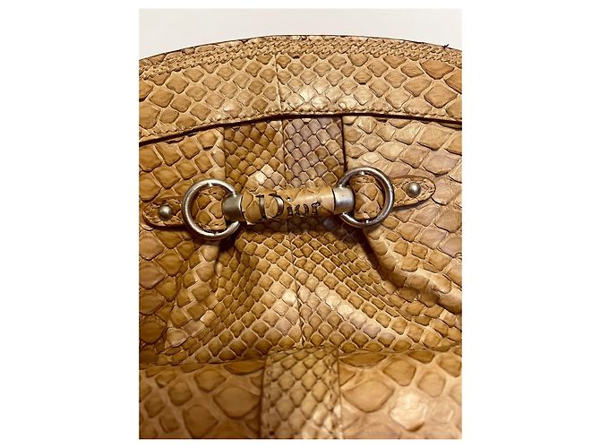 Bolsa Dior My Dior em pele de python camel Hardware prateado Camelo - vista 2