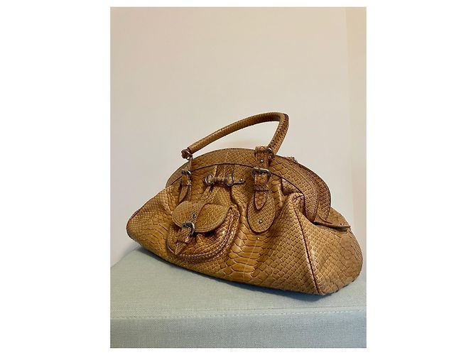 Bolsa Dior My Dior em pele de python camel Hardware prateado Camelo - vista 3