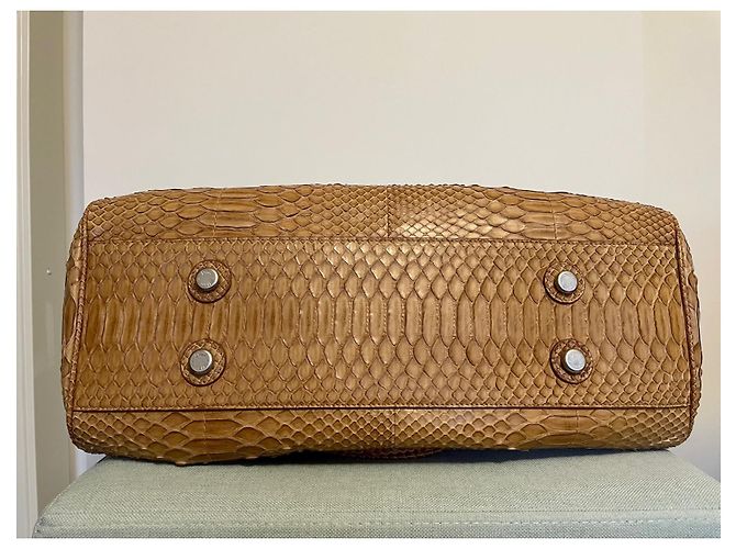 Bolsa Dior My Dior em pele de python camel Hardware prateado Camelo - vista 5