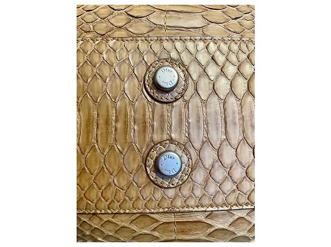 Bolsa Dior My Dior em pele de python camel Hardware prateado Camelo - vista 6