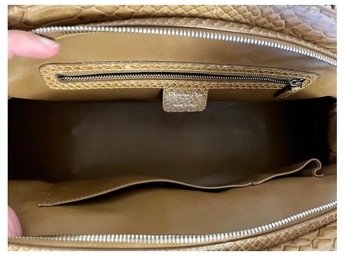 Bolsa Dior My Dior em pele de python camel Hardware prateado Camelo - vista 7