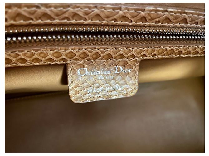 Bolsa Dior My Dior em pele de python camel Hardware prateado Camelo - vista 8
