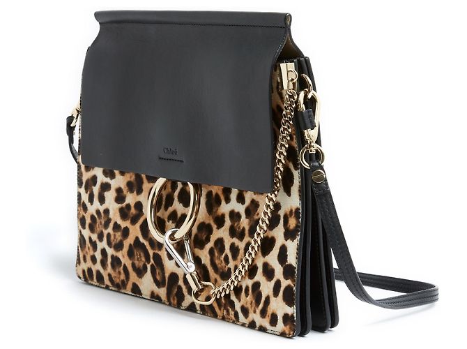 Chloé Faye Classic Black Panther immacolato Nero Stampa leopardo - vista 2