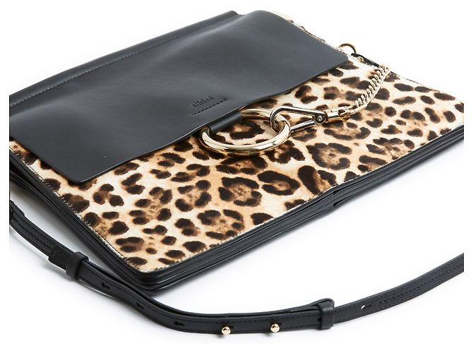 Chloé Faye Classic Black Panther immacolato Nero Stampa leopardo - vista 4