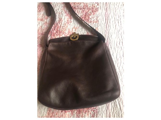 Sac à main Salvatore Ferragamo en cuir marron foncé - vue 4