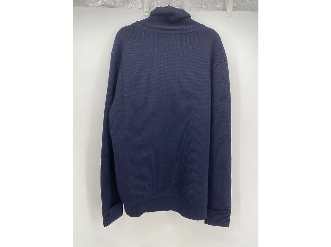 Autre Marque Nicht Signiert / Unsignierte Strickwaren und Sweatshirts T.FR 52 Wolle Marineblau - Ansicht 2