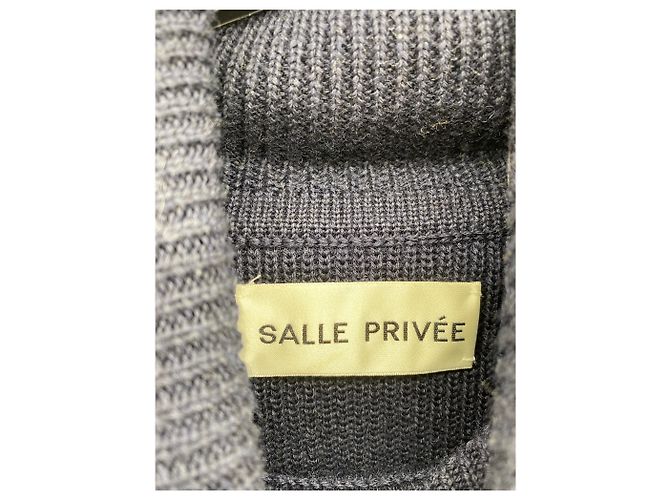 Autre Marque Nicht Signiert / Unsignierte Strickwaren und Sweatshirts T.FR 52 Wolle Marineblau - Ansicht 3